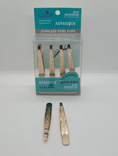 pinza depilar doradas x12